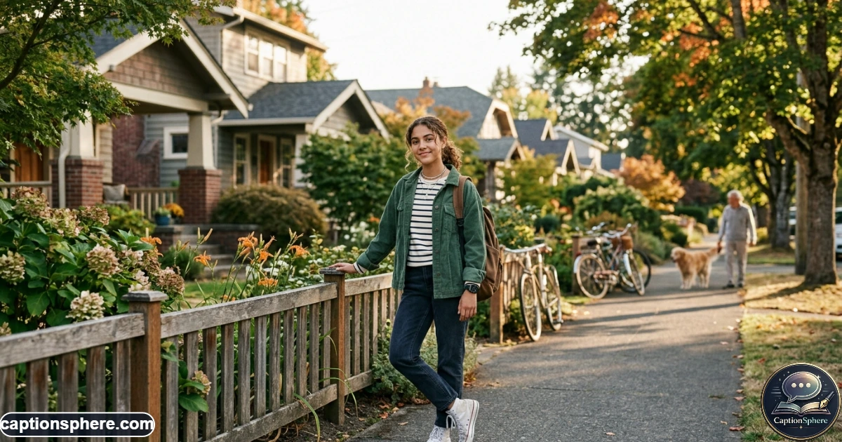 Teenage daughter smiling outdoors during a relaxed everyday family photo