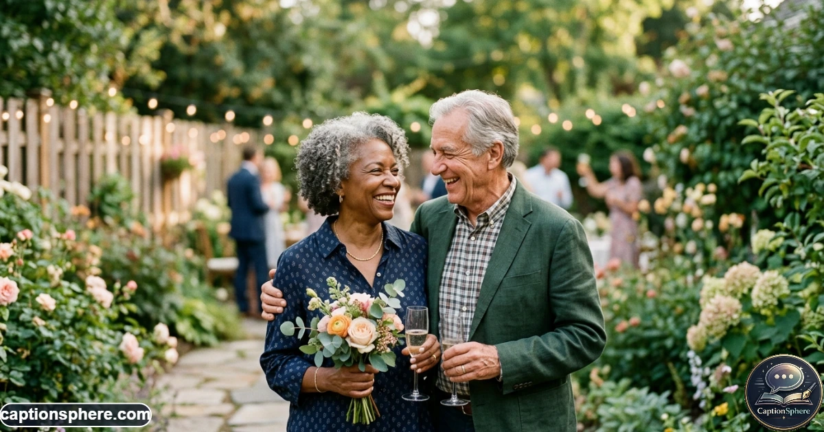 Happy parents posing together for a simple anniversary photograph