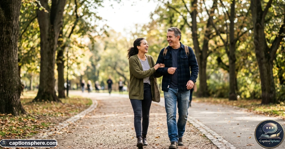 Father and daughter laughing together during a playful casual moment outdoors