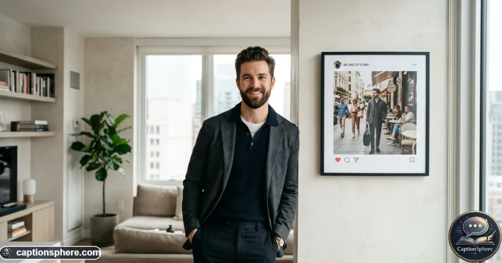 Stylish well-groomed man with fresh hair and beard posing confidently indoors