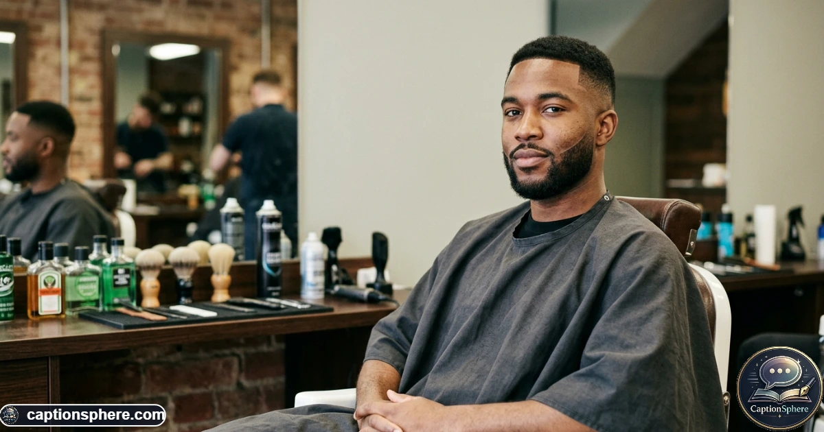 Freshly faded haircut and neatly shaped beard shown in a detailed portrait