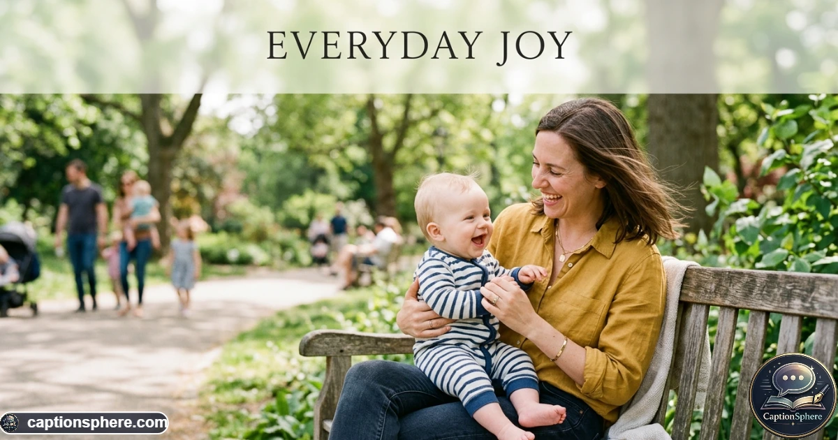 Happy mother holding her baby boy while sharing a natural candid Instagram-style moment