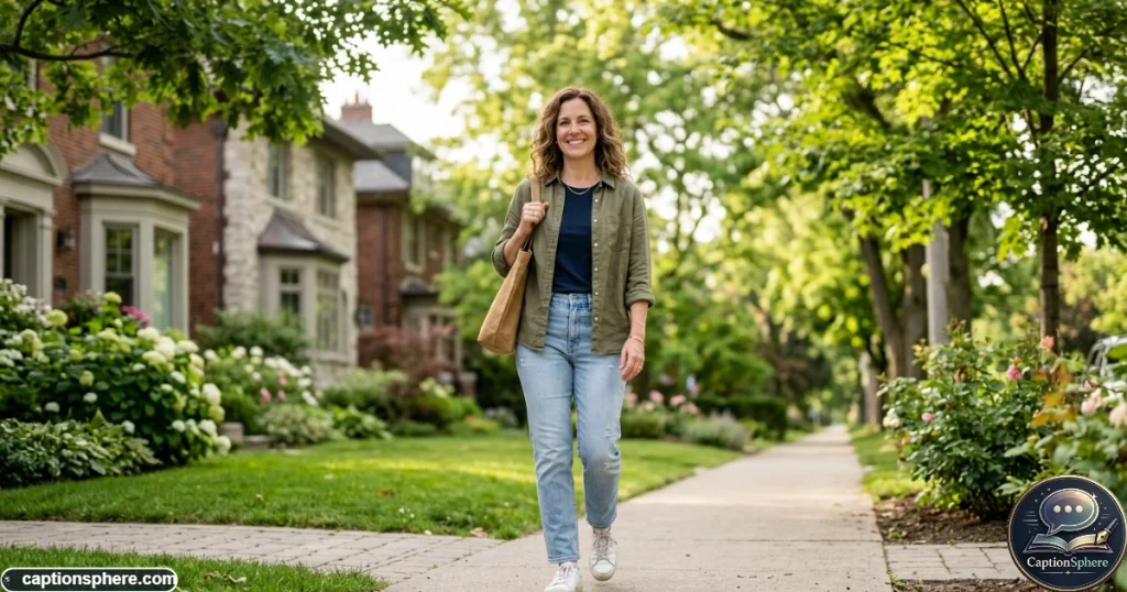 Confident mother enjoying an outdoor portrait while embracing her natural body