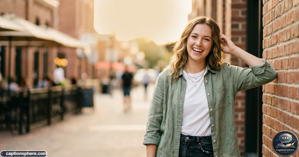 Confident person smiling naturally during a bright self love portrait session