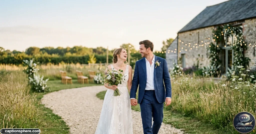 Newlywed couple enjoying candid moments across their wedding day