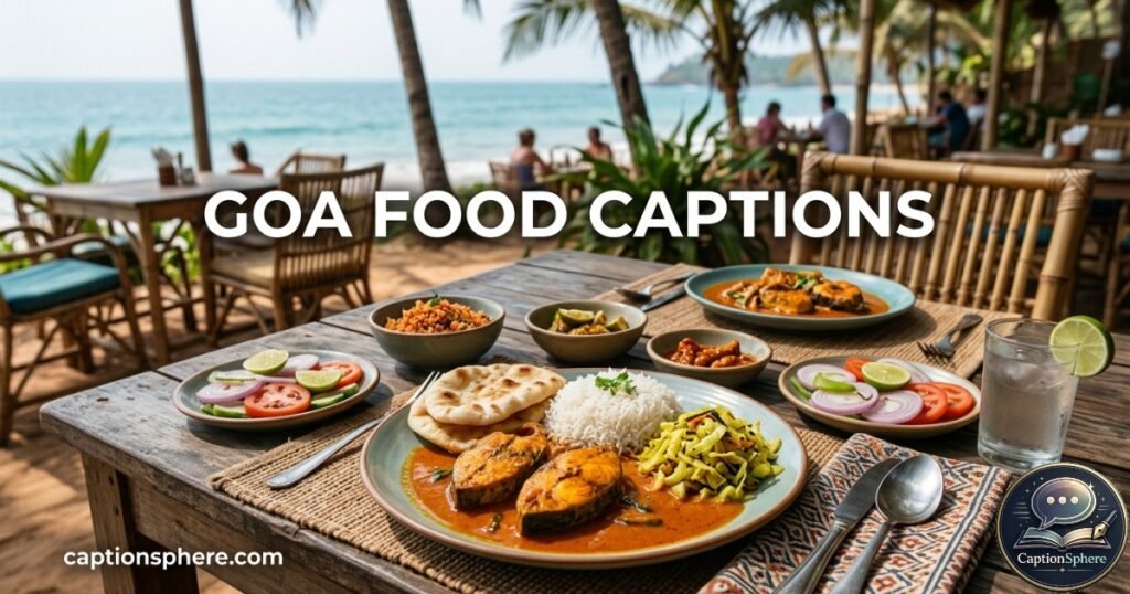 Goan meal and drinks arranged on an outdoor café table