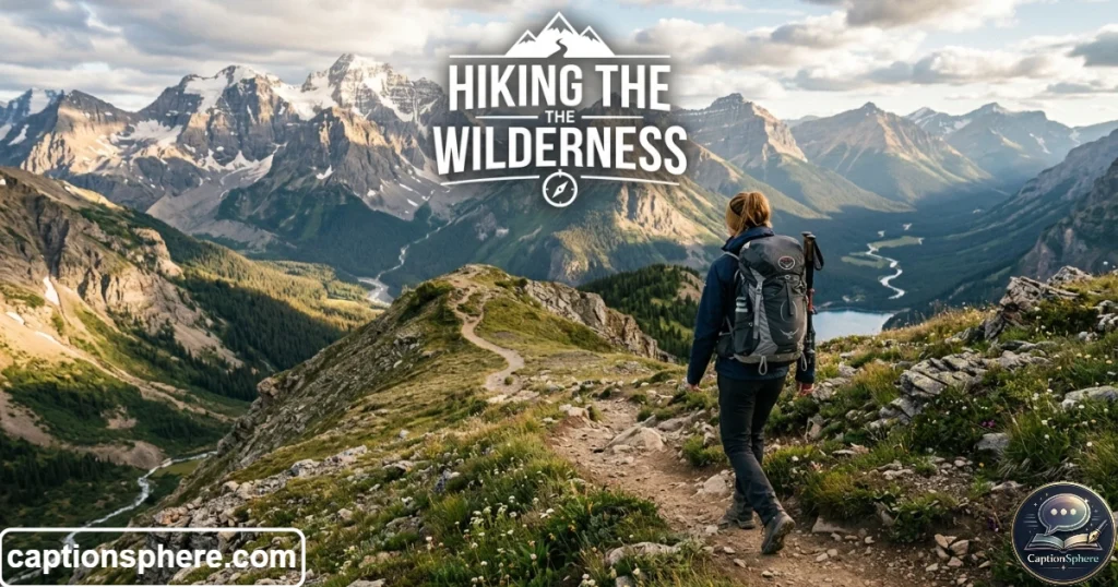Hiker walking mountain trail with backpack and scenic view