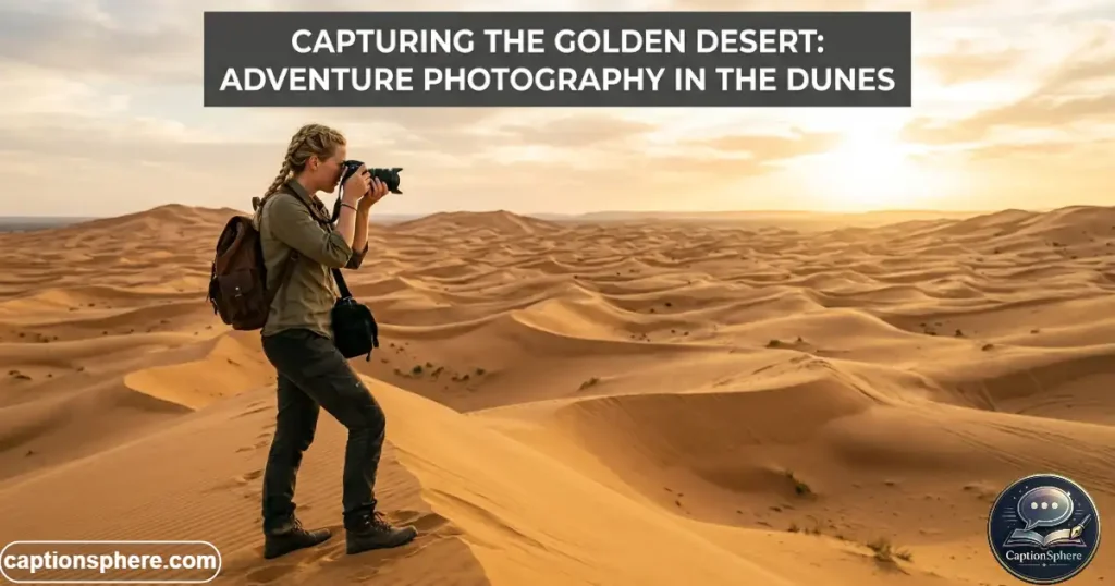Person taking photo among scenic golden sand dunes