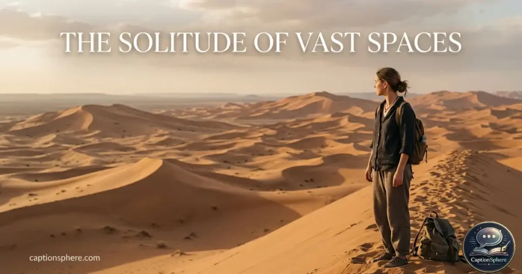 Solo traveler standing on desert dune landscape