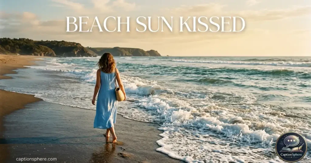Person walking along beach beside ocean waves