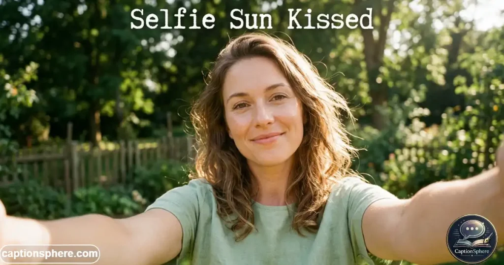 Person taking selfie outdoors in natural sunlight