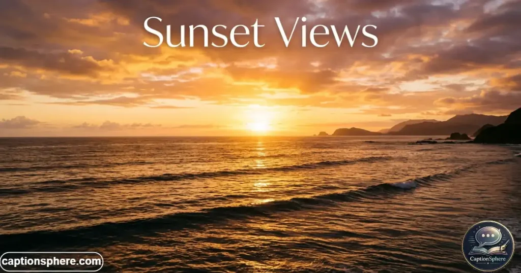 Ocean sunset with warm colors across horizon