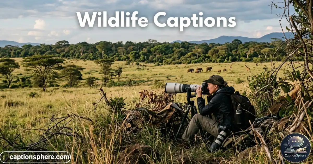 Photographer observing wildlife in a natural landscape