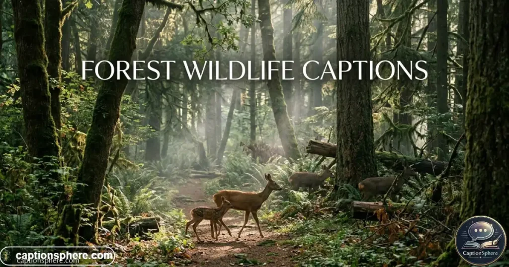 Animal moving through a green forest environment