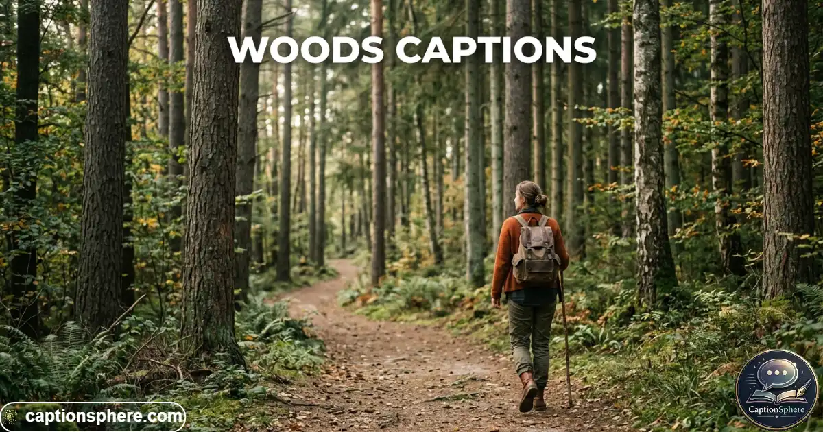 Person walking through a peaceful forest trail surrounded by tall trees
