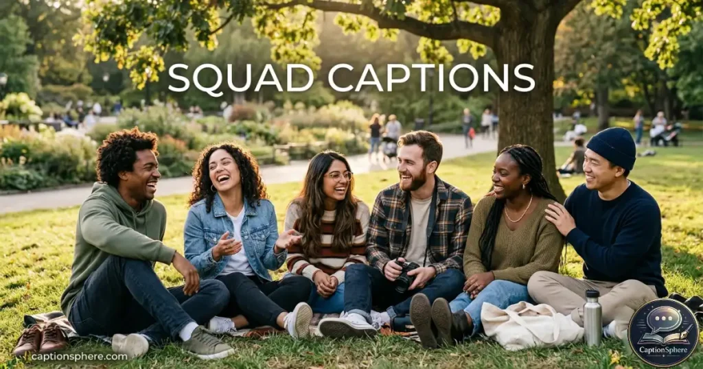 Group of friends smiling together during a casual outing