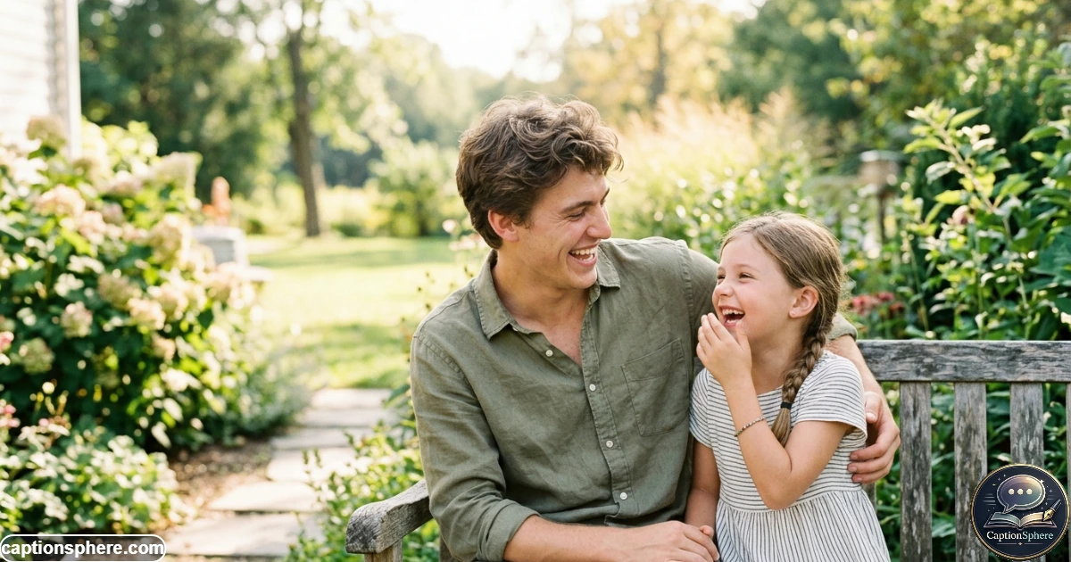 Older sibling smiling with little sister outdoors during a warm family moment