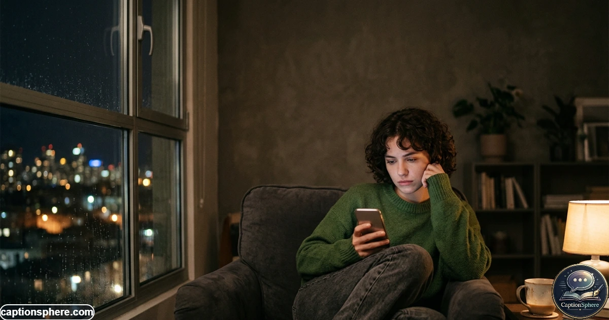 Person sitting alone at night, quietly thinking about someone they love