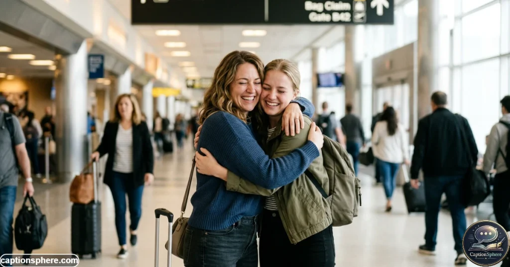 Two sisters embracing during an emotional reunion after time apart