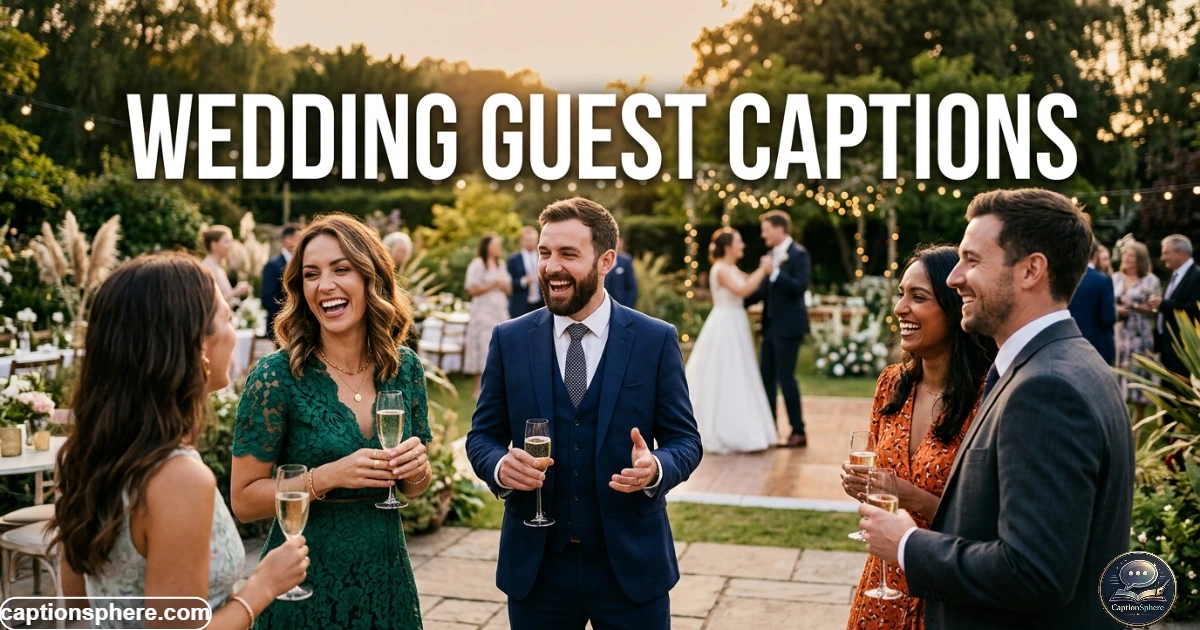 Stylish wedding guests celebrating outdoors after a joyful ceremony