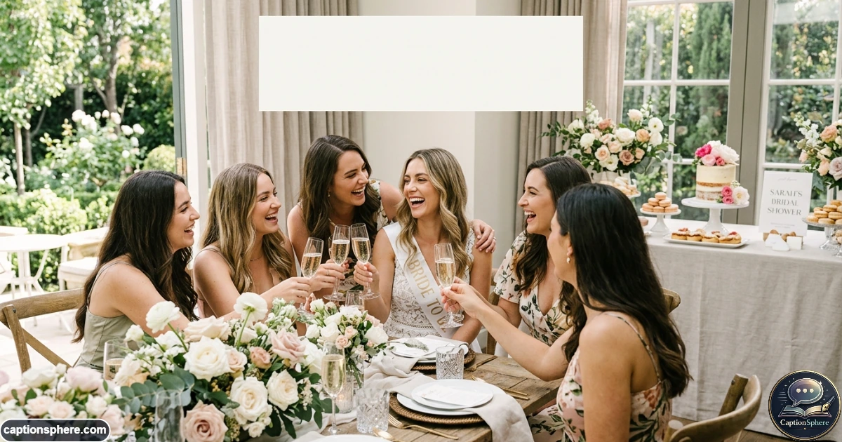 Bride-to-be celebrating with friends at an elegant bridal shower