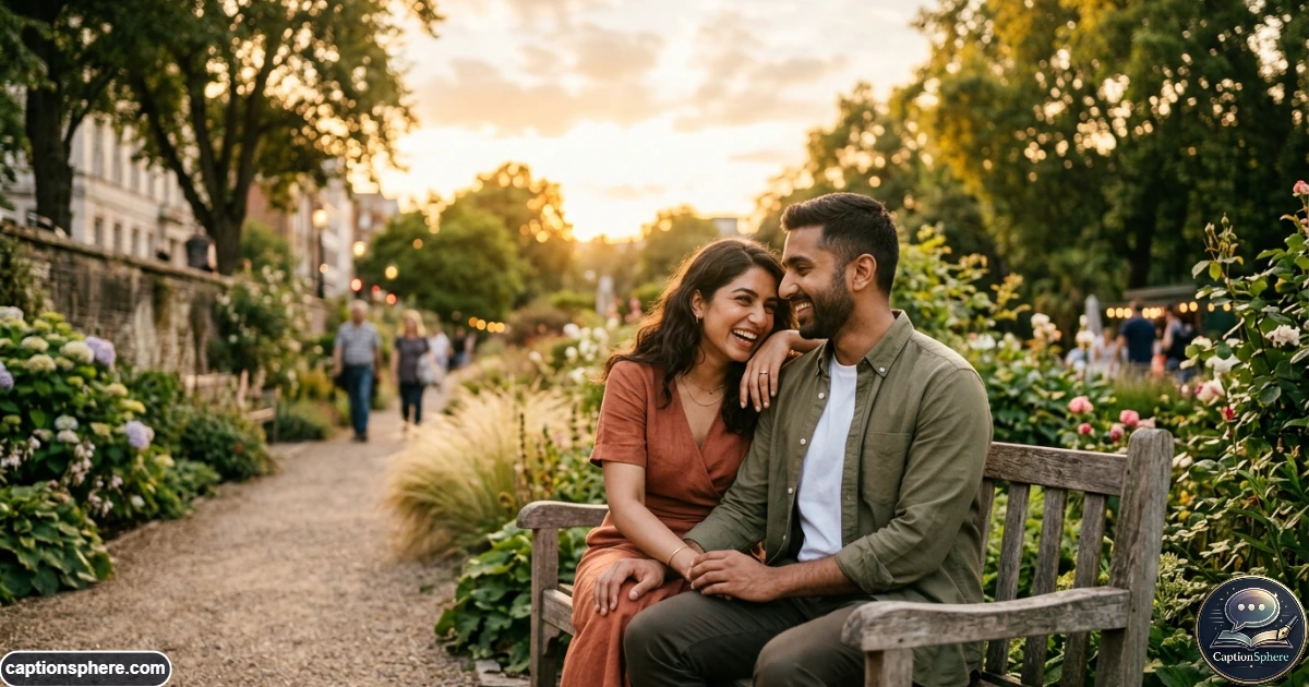 Romantic couple sharing a warm moment for Hindi love captions