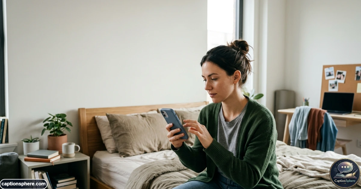 Person creating an emotional social media Story on a smartphone