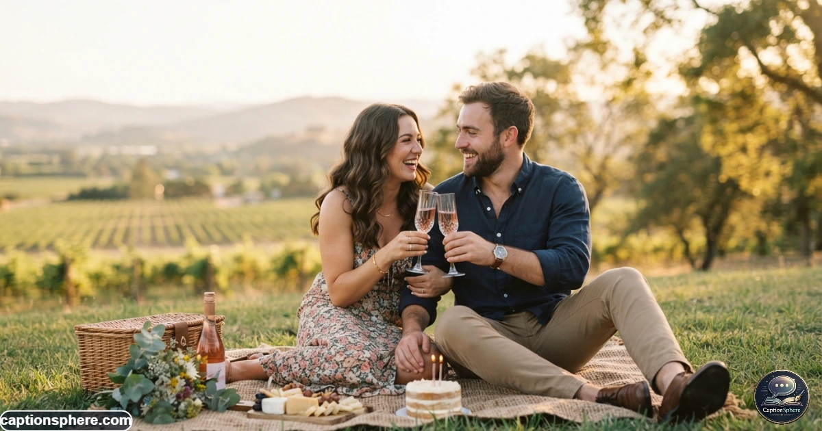 Happy couple celebrating their monthsary together during a warm outdoor date
