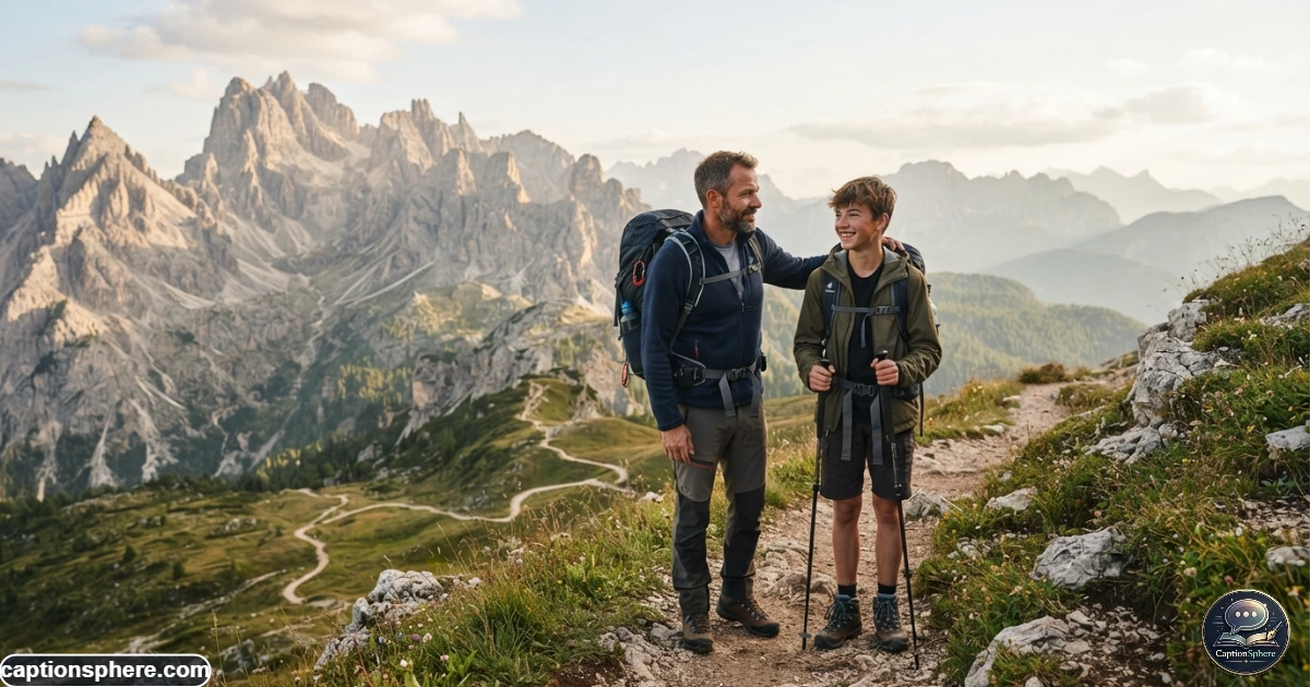 Father and son enjoying an outdoor adventure together