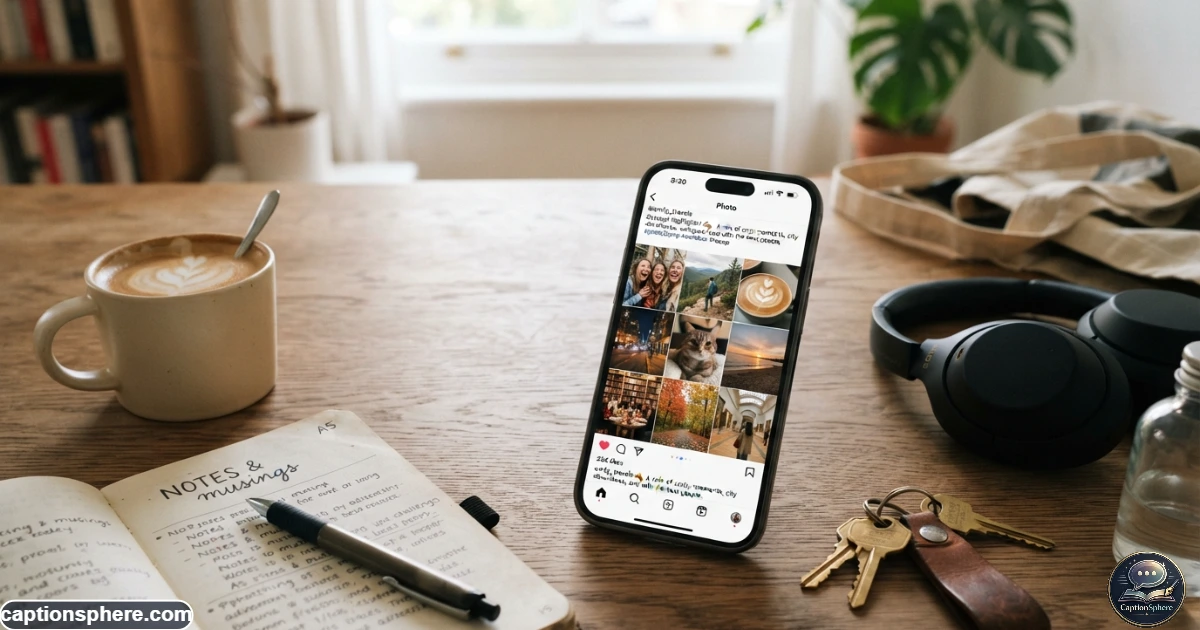 Collection of everyday moments being organized for an Instagram photo dump