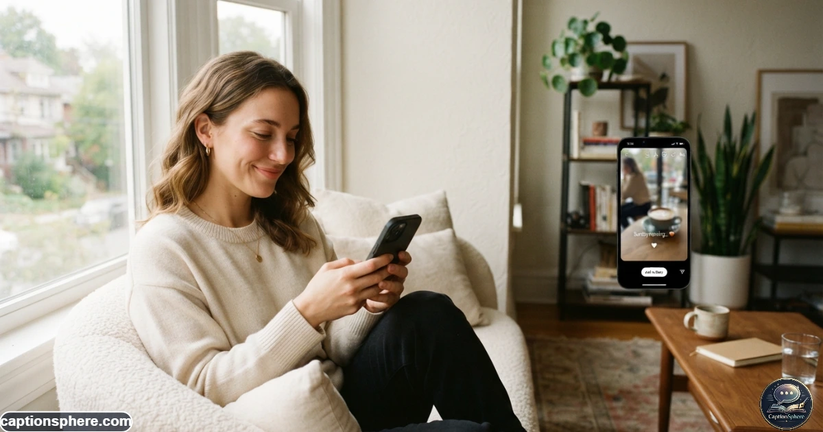 Young adult quietly posting a subtle Instagram story intended for a secret crush