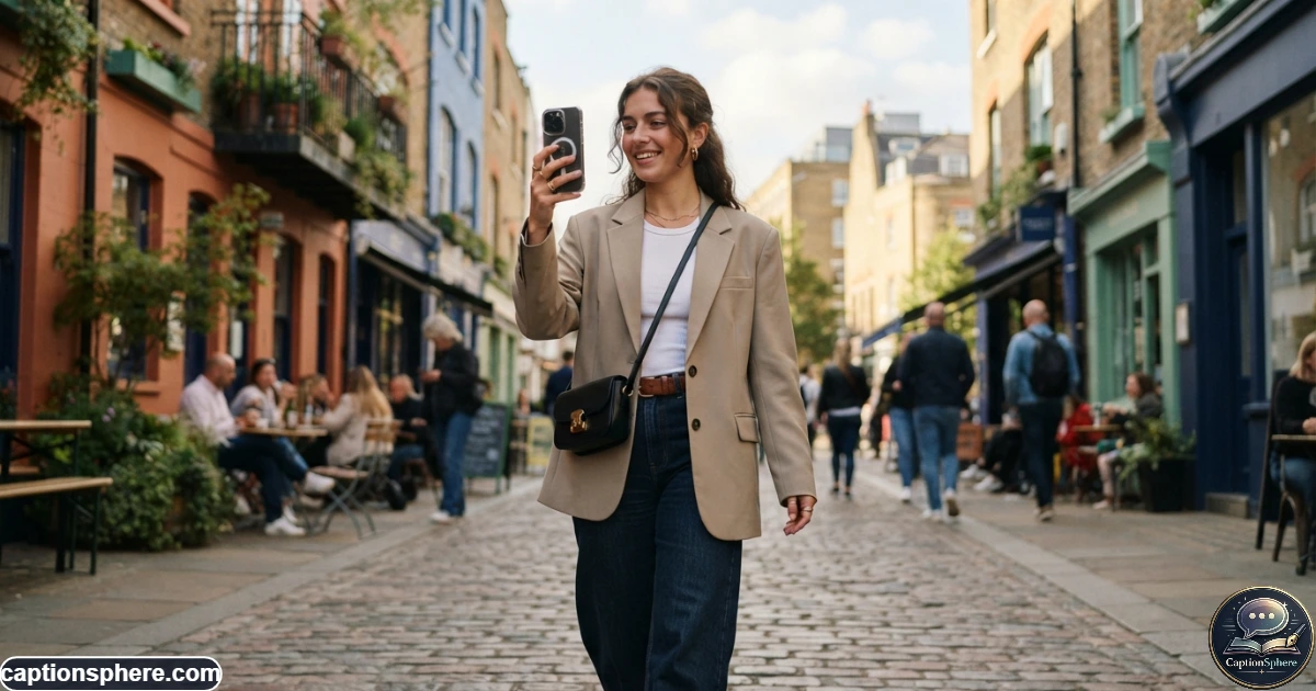 Young creator filming an outfit and lifestyle Reel with a smartphone