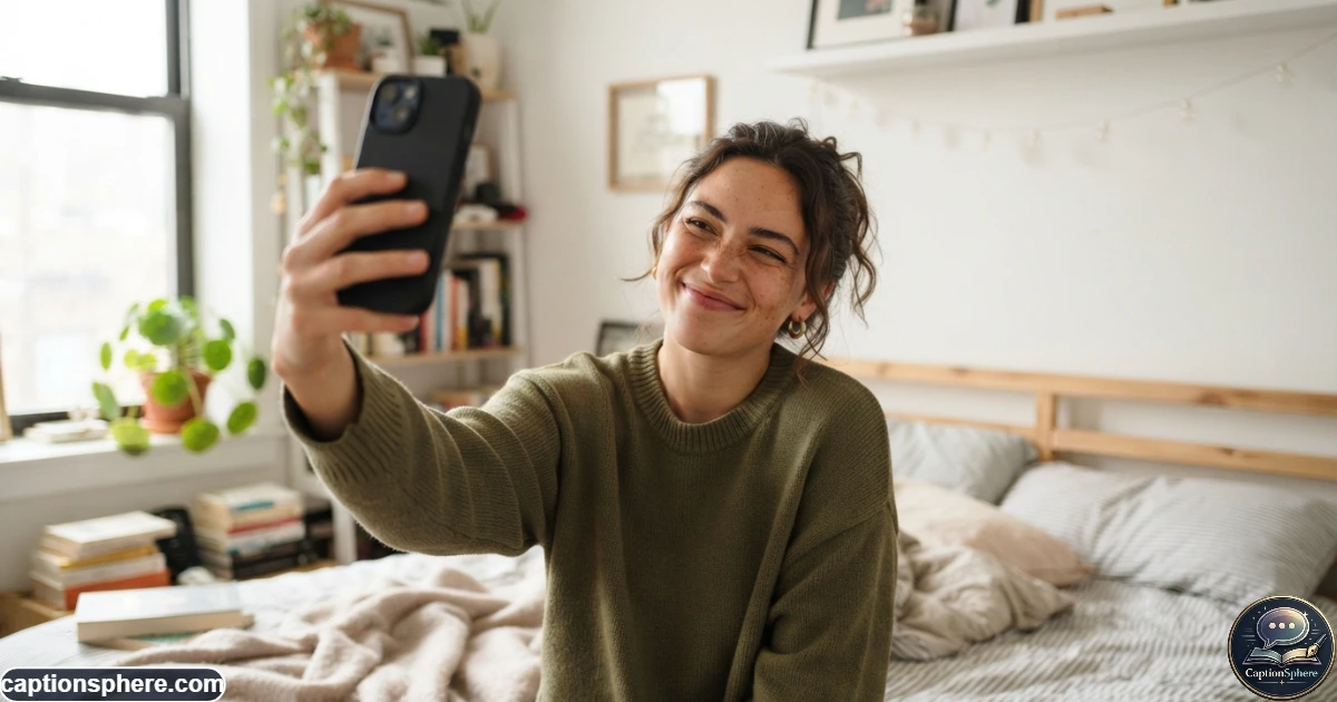 Young adult taking a playful selfie with an amusing facial expression