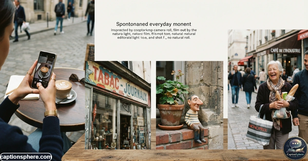 Collage-inspired lifestyle scene showing several spontaneous everyday photo moments