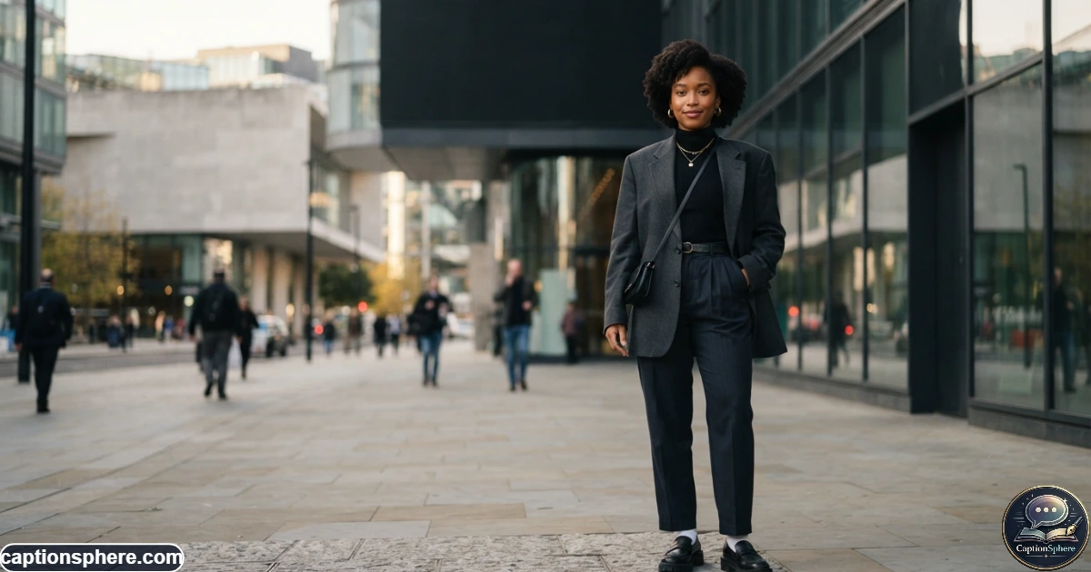 Confident young woman posing in a stylish urban setting with bold attitude