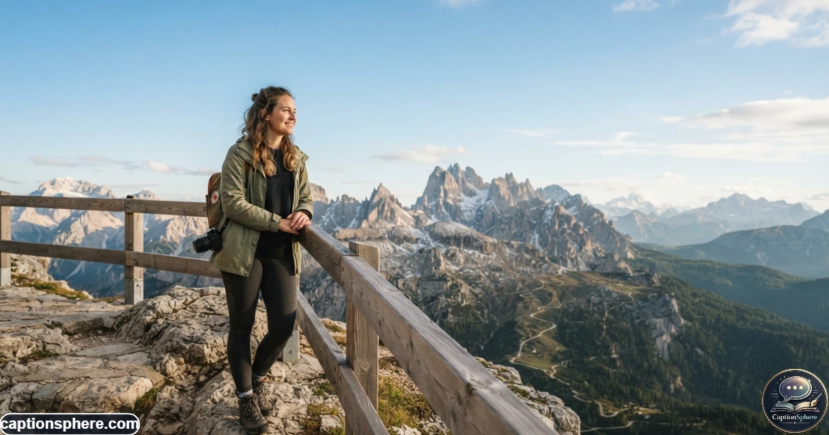 Traveler enjoying a scenic destination with mountains and open sky
