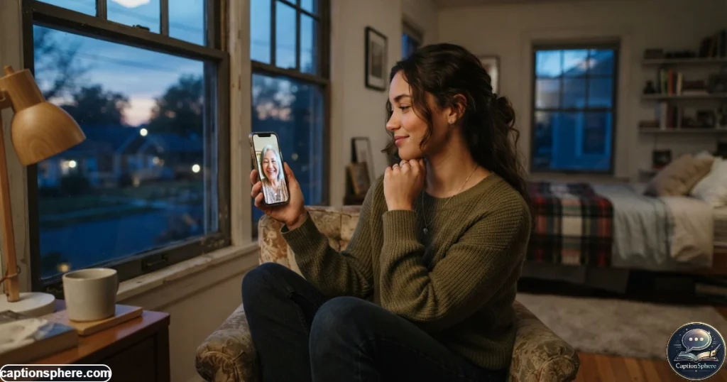 Person looking thoughtfully at a phone while missing someone who lives far away