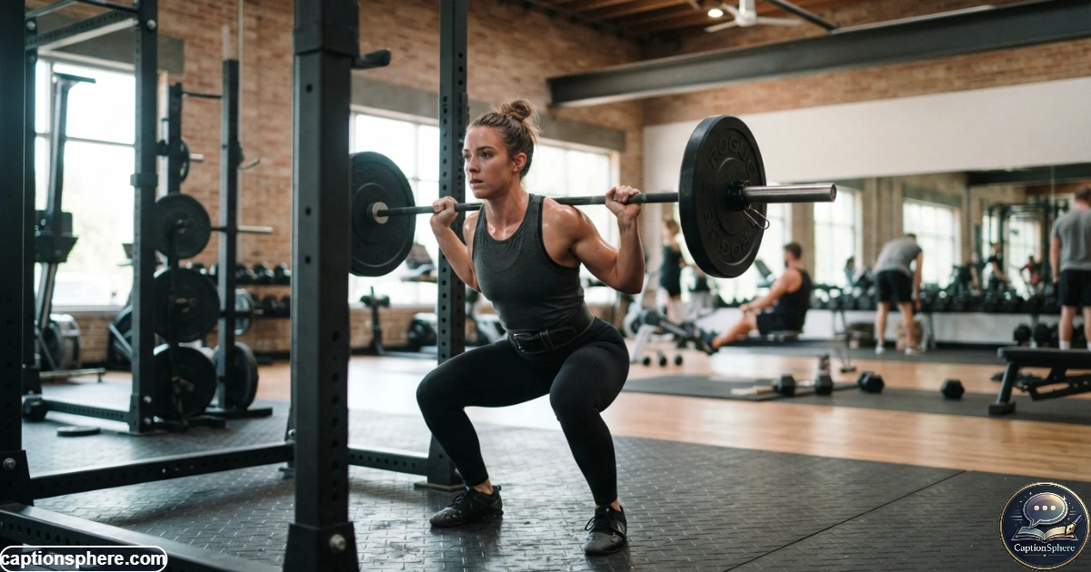 Focused athlete training with weights inside a modern gym