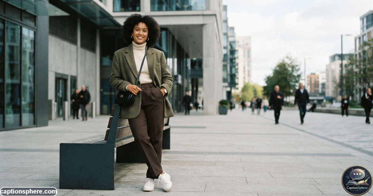 Stylish person posing in a modern outfit outside a contemporary building