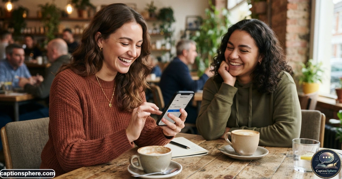 Friend smiling while sending a playful payment request from a smartphone