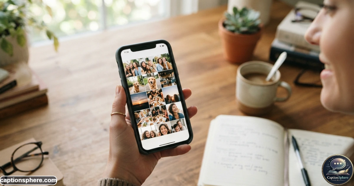Smartphone displaying casual everyday photos from a fun week