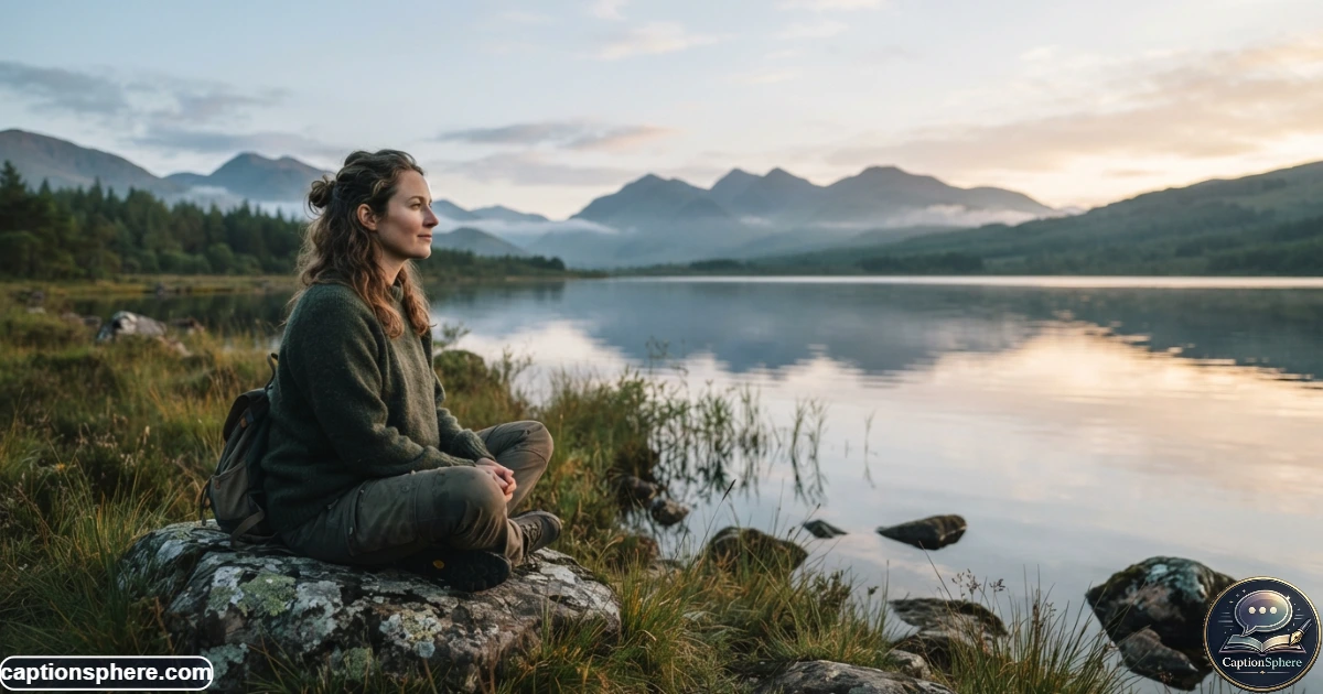Person sitting alone outdoors enjoying a quiet peaceful moment