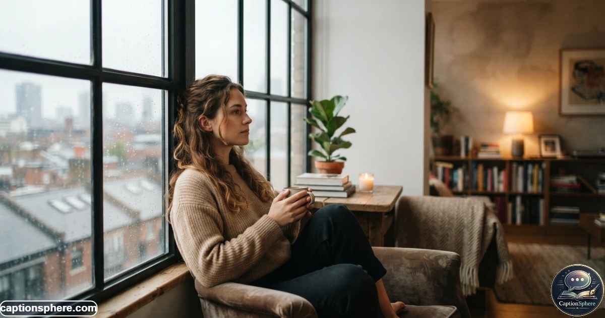 Person sitting alone beside a window lost in quiet reflection