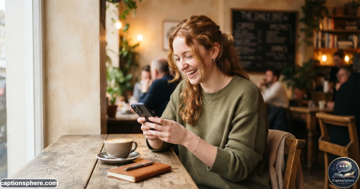 Person enjoying coffee alone while checking their phone at a café