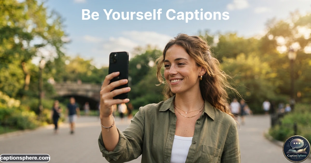 Young adult taking a natural selfie outdoors while expressing authentic confidence