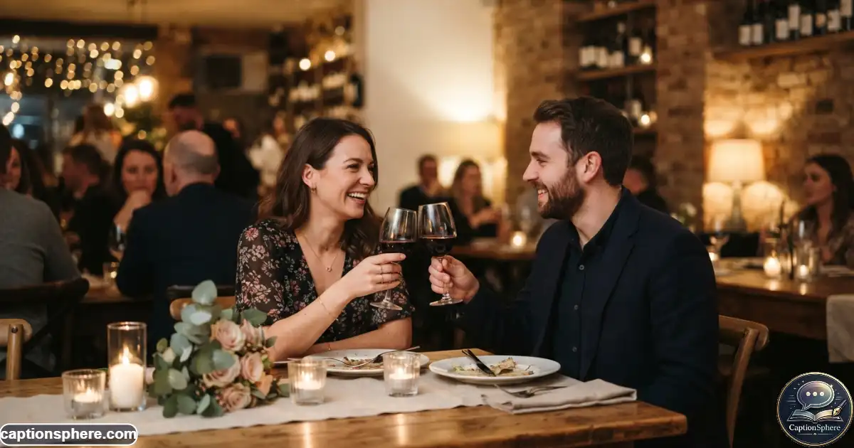 Image Alt Text:
Couple celebrating a special occasion together with warm smiles and lights