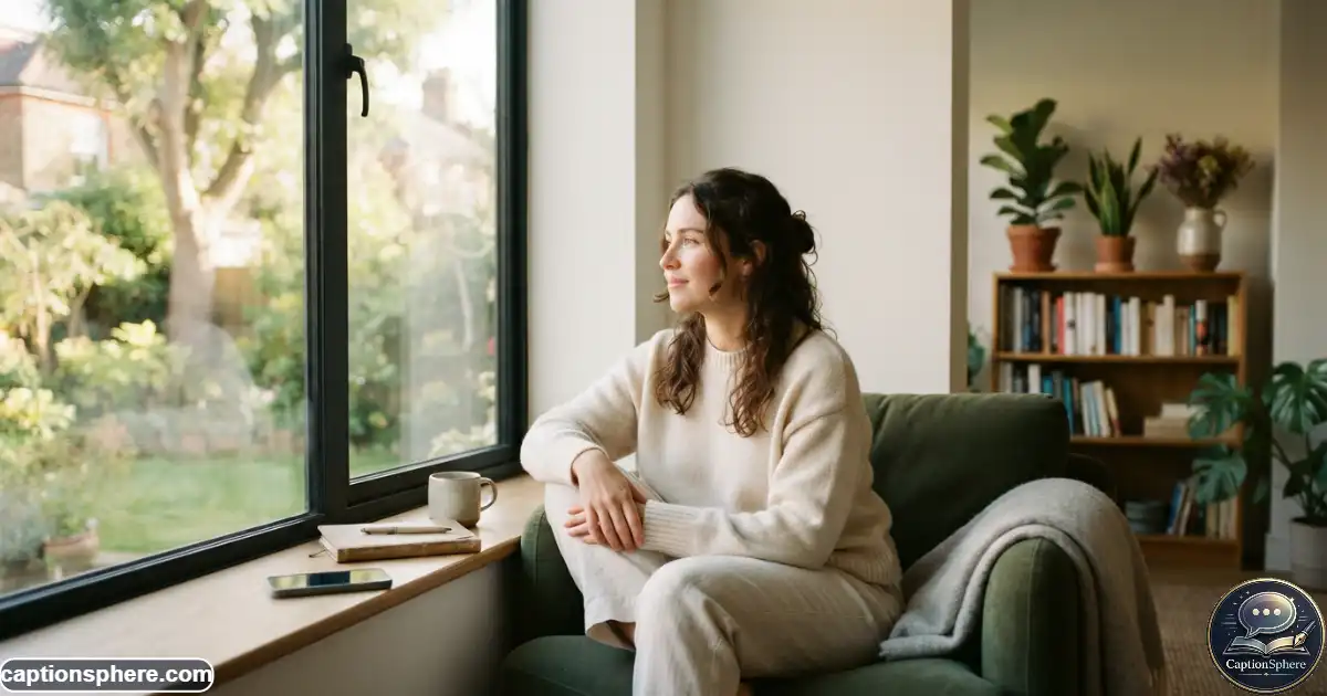 Person reflecting peacefully before sharing a new Instagram post