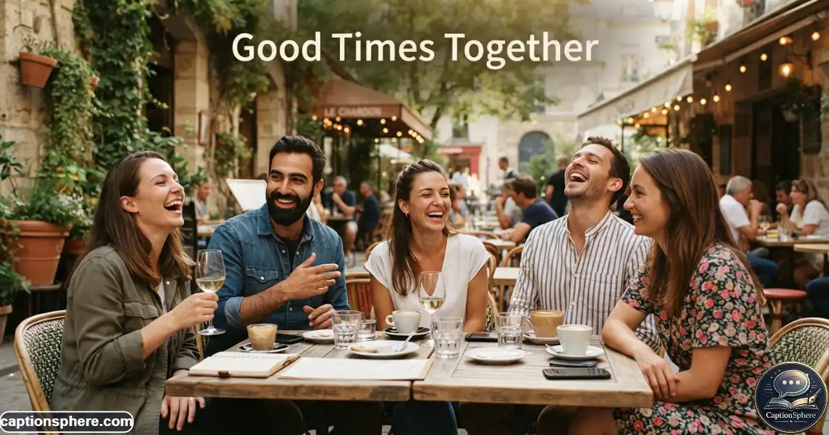 Friends laughing together during a relaxed outdoor afternoon filled with memorable moments