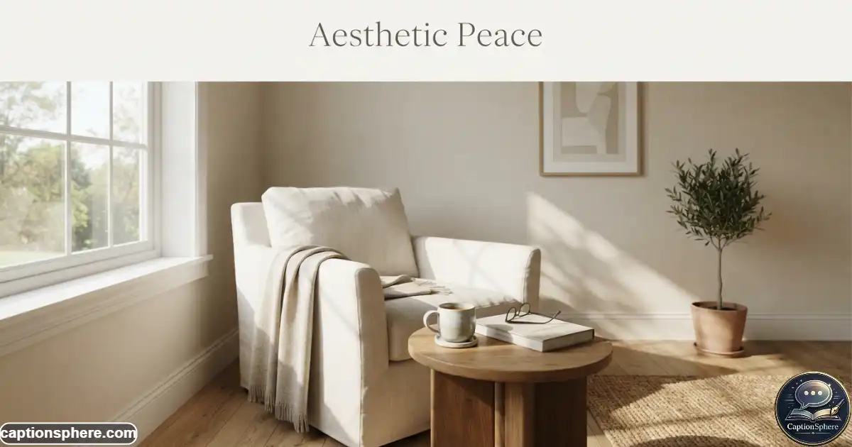 Minimal peaceful room with soft sunlight and calm natural details