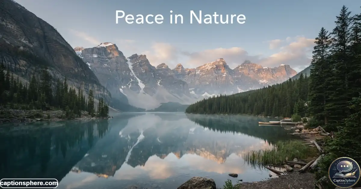 Still mountain lake surrounded by trees under a peaceful morning sky